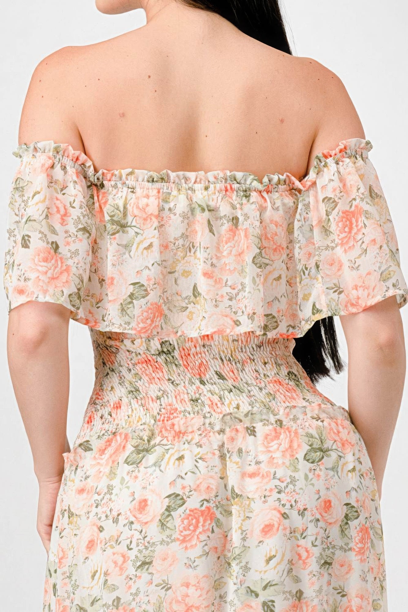 Off Shoulder Tiered Ruffled Maxi Dress