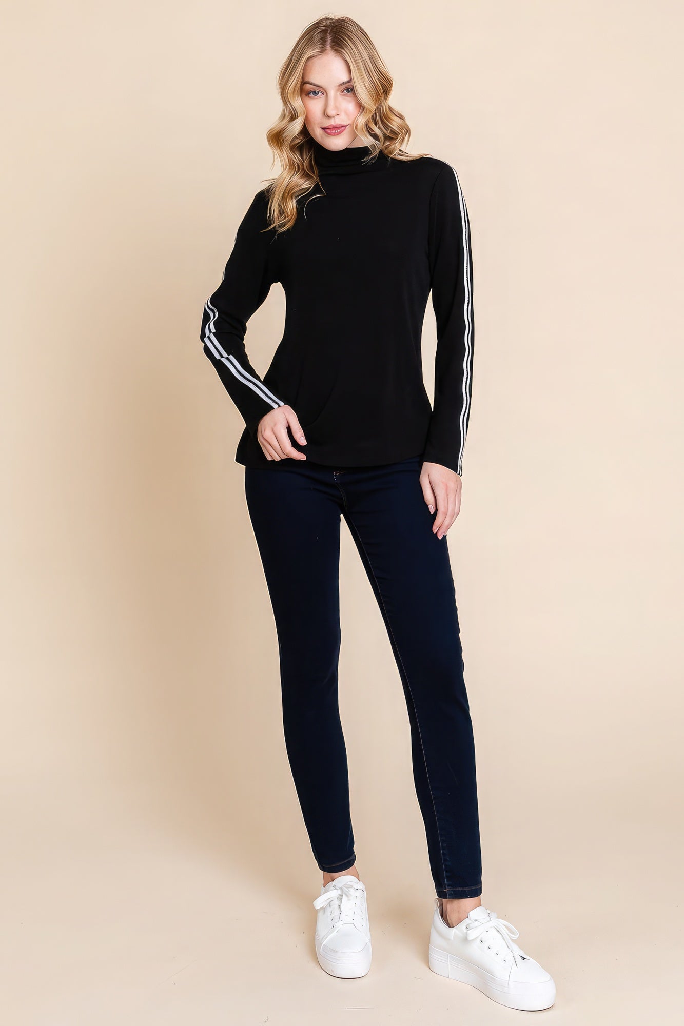 Mock Neck Long Sleeve Top