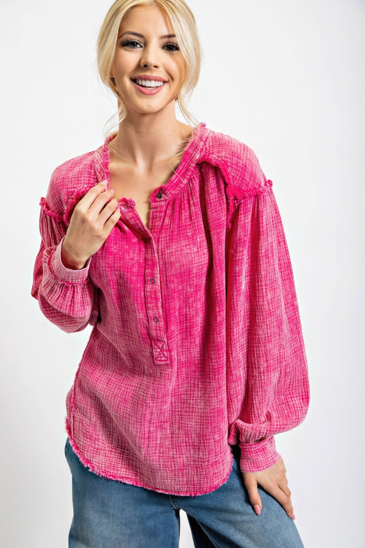 Bohemian Mineral Washed Cotton Gauze Tunic